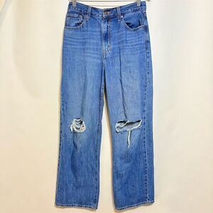 Levi's Distressed Light Blue Straight Jeans